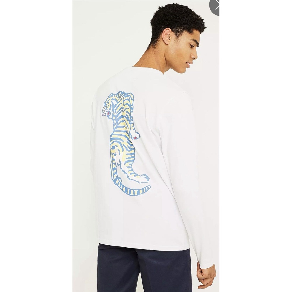 Soulland Prowling Tiger Tee Mens L All Over Print Street Style 100% Cotton Thick